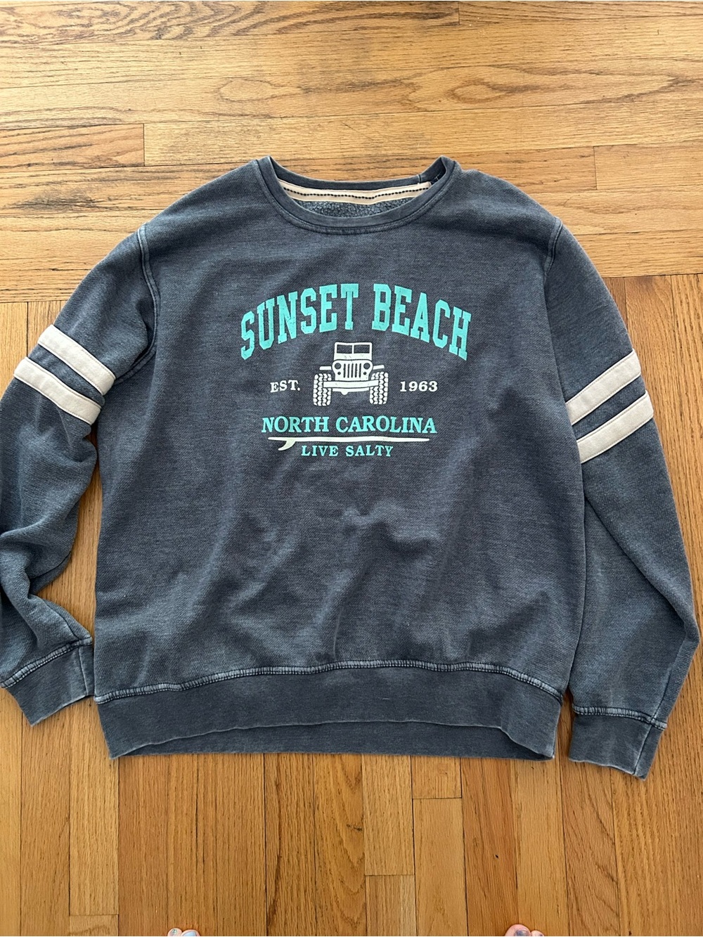 Sunset Beach North Carolina Navy Blue Crewneck Sweater